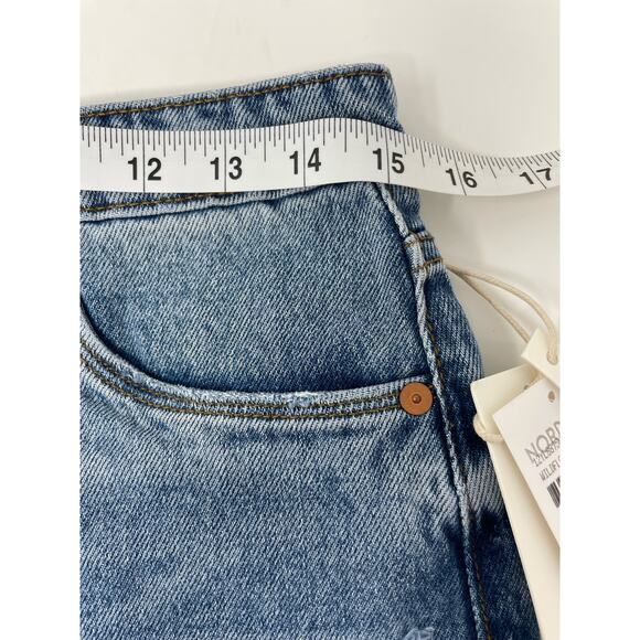 BLANKNYC The Barrow Raw Hem Jean Shorts Blue Distressed Womens Size 27"/ 4 NWT - Picture 4 of 8